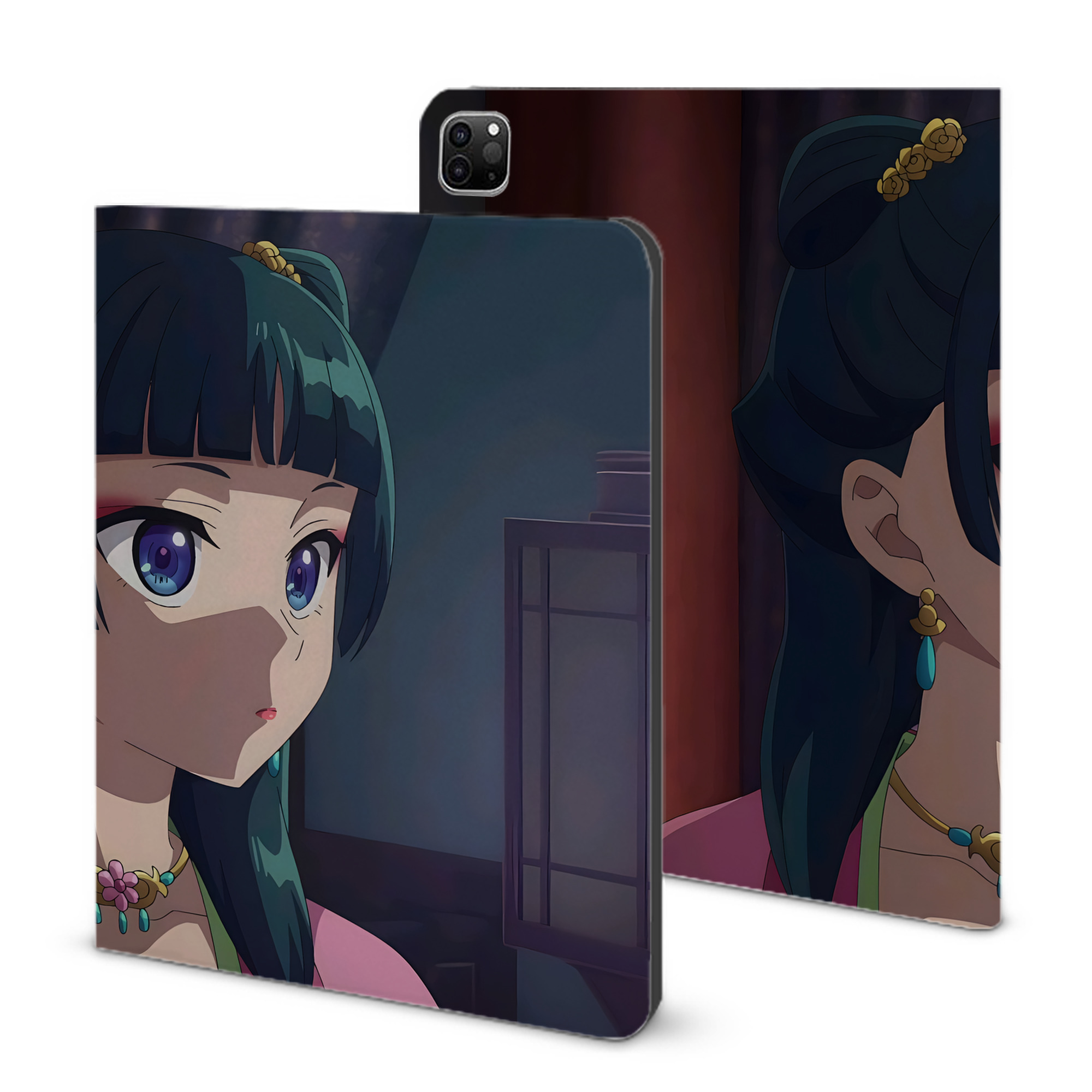 （画像用） 薬屋のひとりごと The Apothecary Diaries IPad ケース ブック型 PUレザー TPU 耐衝撃 軽量 薄型 ペン収納なし 全面保護 IPad 各モデル対応